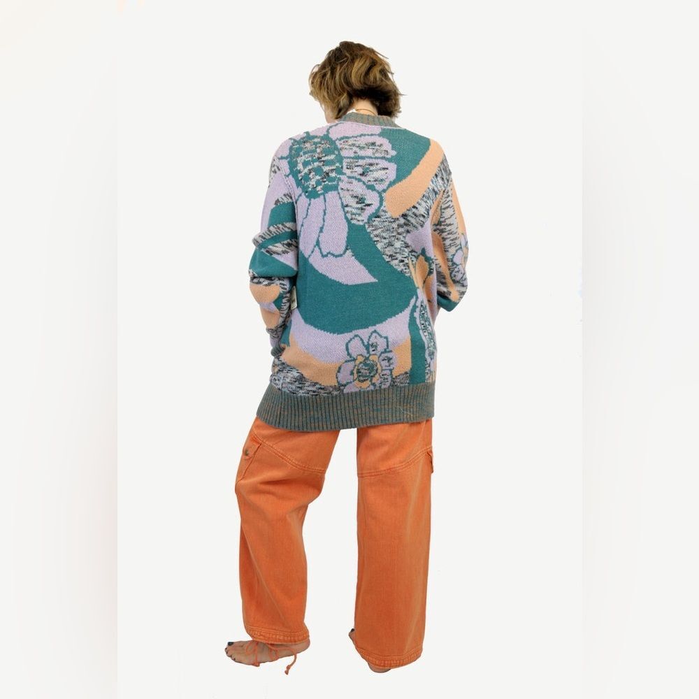 NWT Free People August Cardi Cardigan in Lavender Orchid Teal Combo. Size Small - Picture 6 of 11